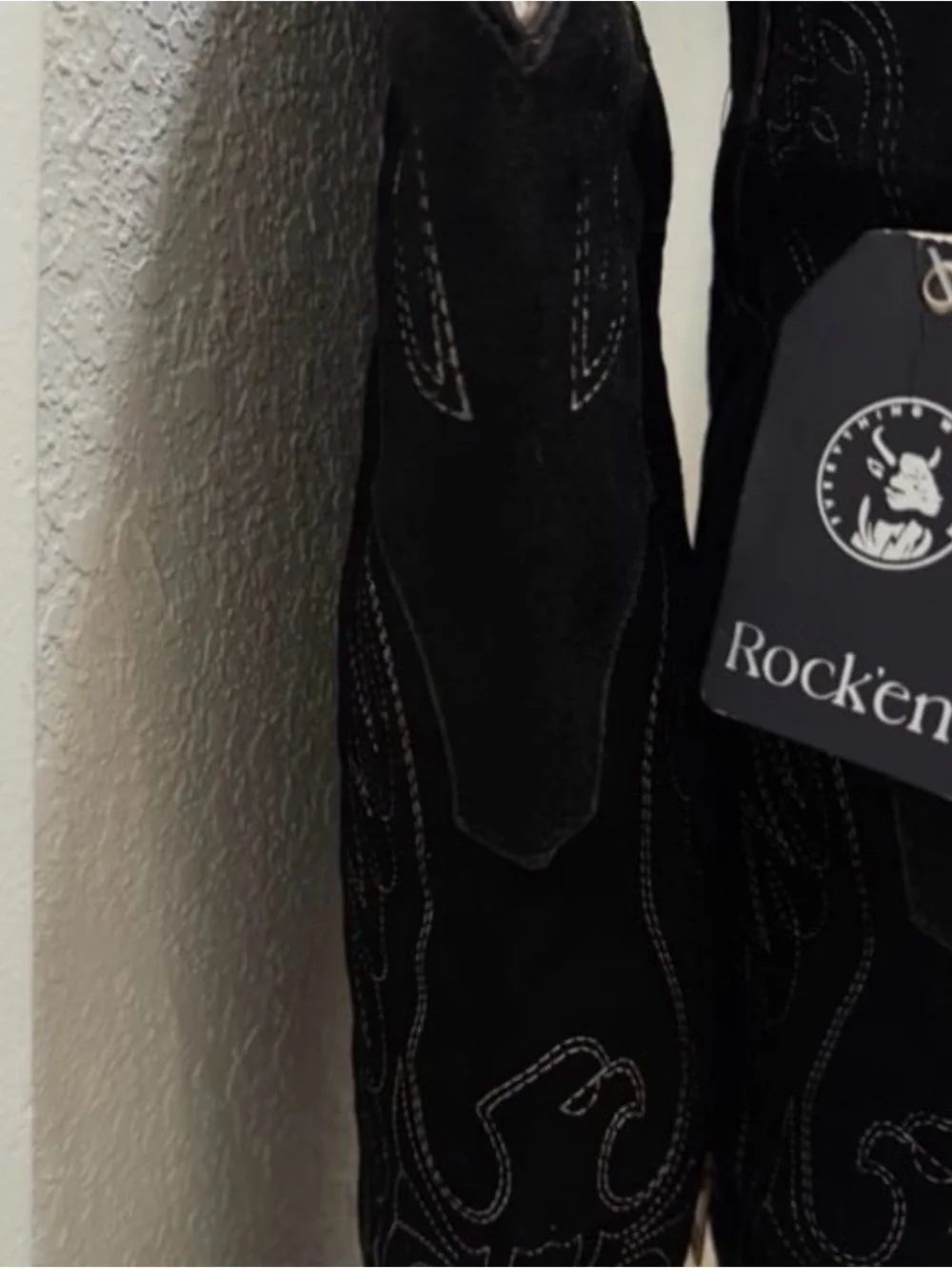 Rockem Black Over the Knee cowboy Boots